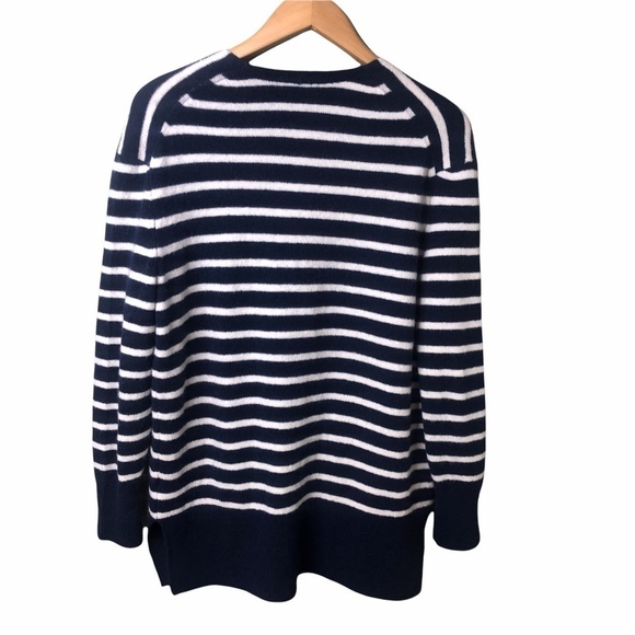 Madewell Cozy Walker Striped Cardigan Open Front Navy Blue White Size XS M0706 - Picture 6 of 11